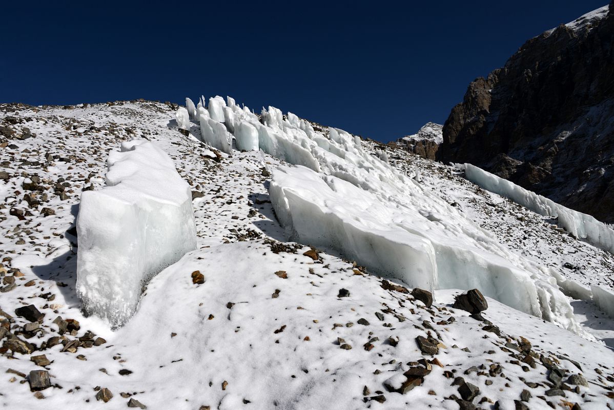 02 The Hill Next To Mount Everest North Face Intermediate Camp Has Some Small Ice Penitentes At The Start Of The Trek To Mount Everest North Face Advanced Base Camp In Tibet